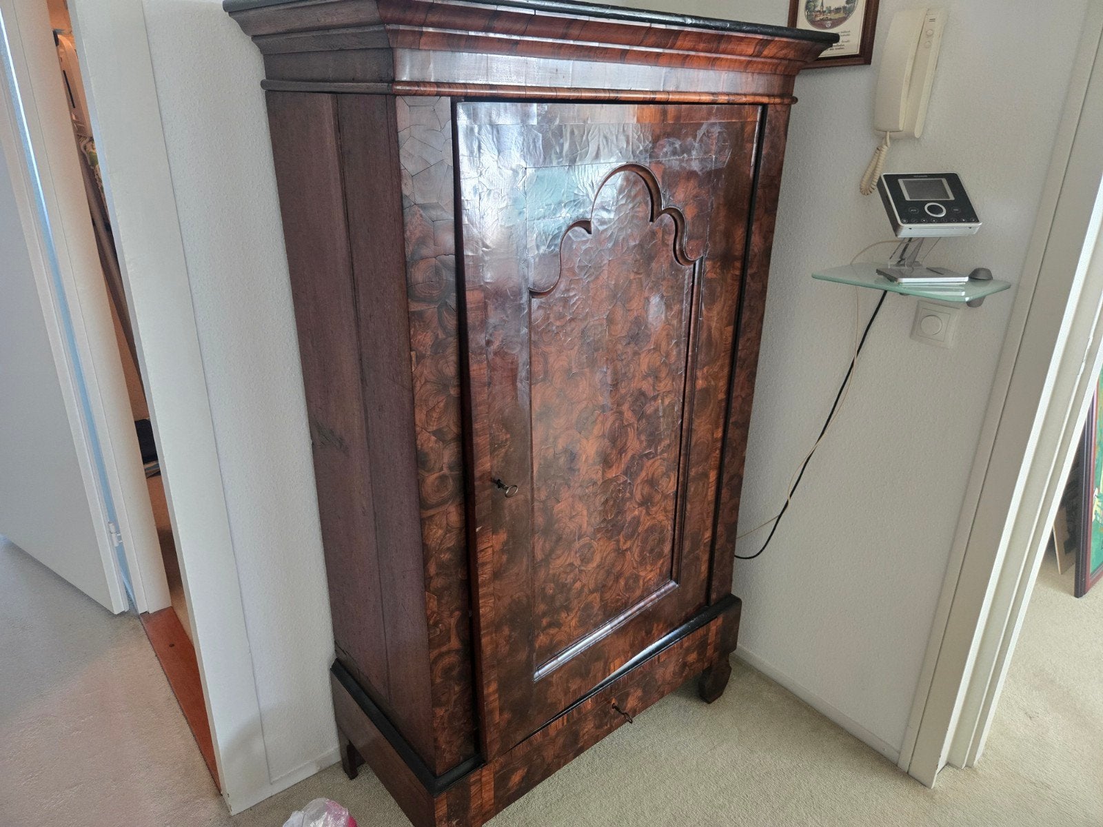 Antieke Biedermeier Kast - Notenhout, Ophalen of Verzenden