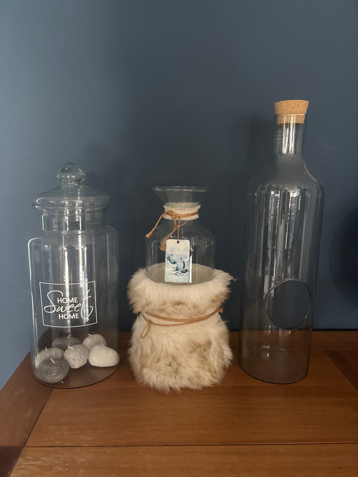 3 Leuke Glazen Vazen - Decoratieve Set voor Thuis, Huis en Inrichting, Ophalen, Transparant, Met deksel, Glas