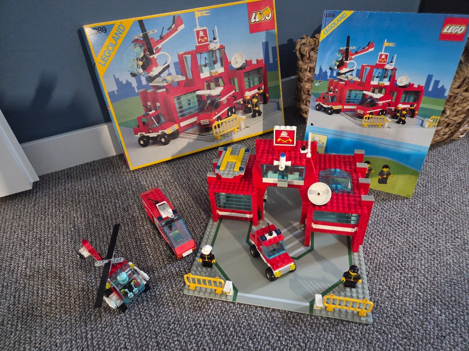 lego set 6389 brandweerkazerne met doos en boekjes, Ophalen of Verzenden