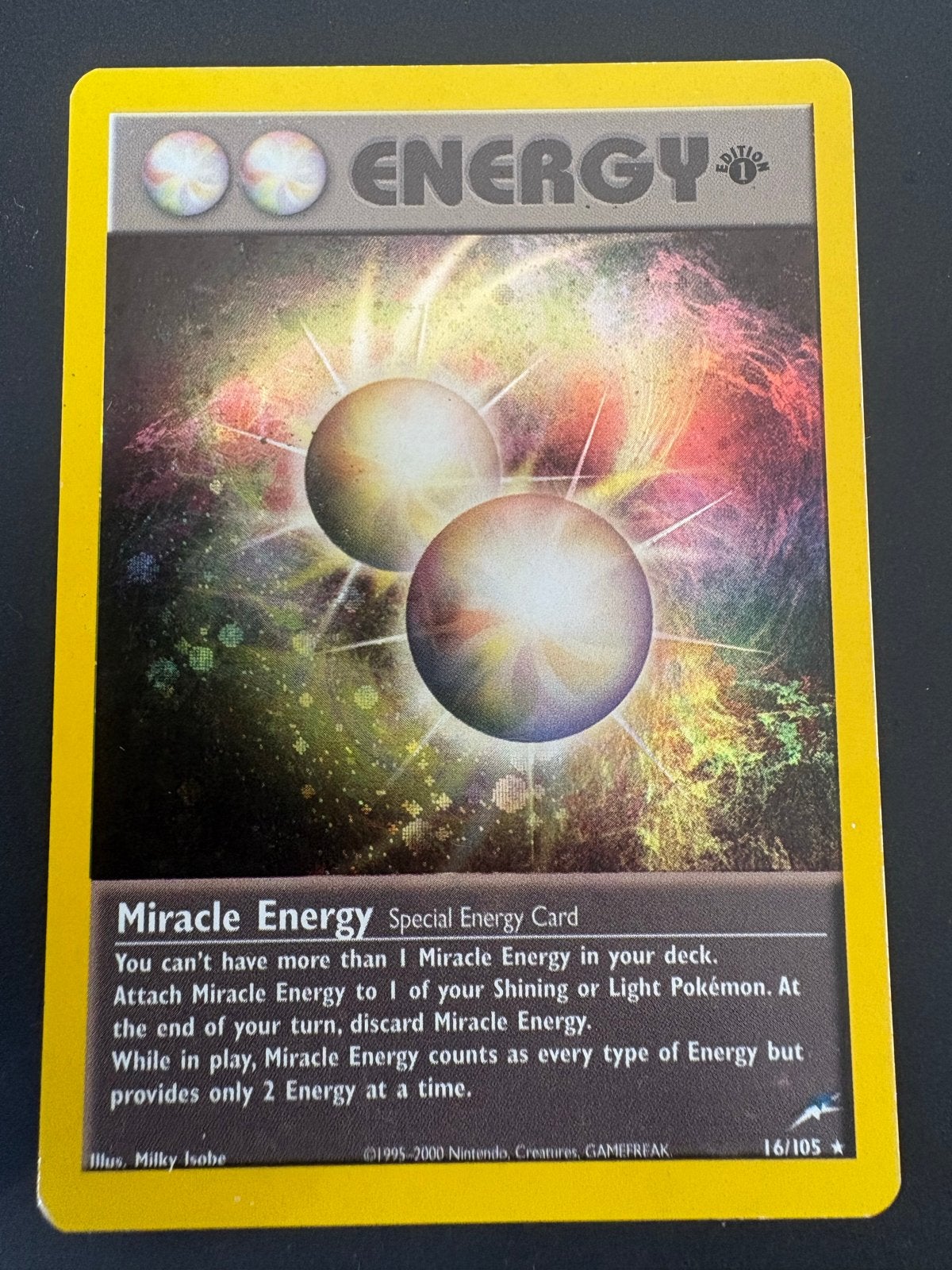 Pokémon Neo Destiny Miracle Energy Kaart 16/105, Ophalen of Verzenden, Gebruikt, Losse kaart