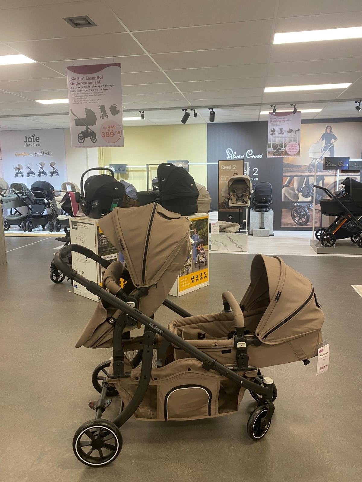 SHOWMODEL X-Adventure X-line Duo kinderwagen Taupe, Ophalen, Zo goed als nieuw