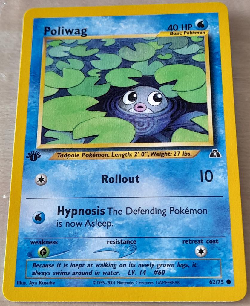 Pokémon Neo Discovery: Poliwag 1ed (Boosterfresh), Ophalen of Verzenden, Zo goed als nieuw