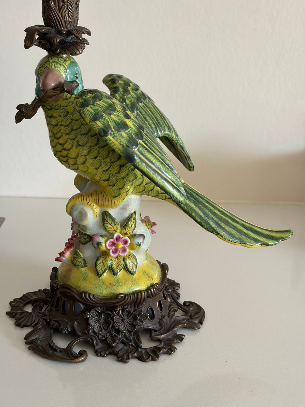 Papegaai kandelaar, Antiek en Kunst, Ophalen, Keramiek of Aardewerk