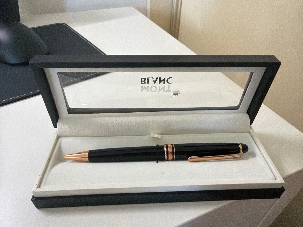 Mont Blanc meisterstück red gold-plated ballpoint, Balpen, Met doosje, Ophalen of Verzenden, Zo goed als nieuw