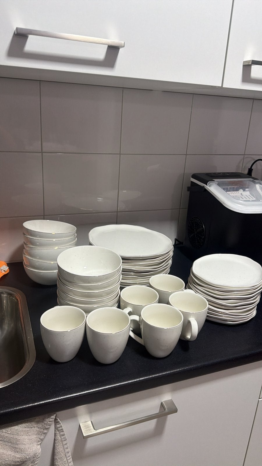12-persoons servies van Ochama met gouden randje, Ophalen, Gebruikt, Overige merken, Overige stijlen