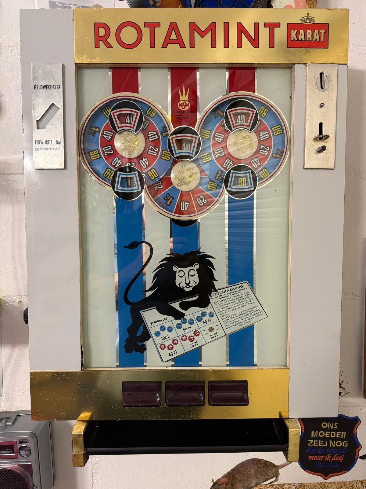 Rotamint Karat gokkast - Vintage speelautomaat gokkast, Ophalen, Gebruikt, 1960 tot 1970, Overige merken