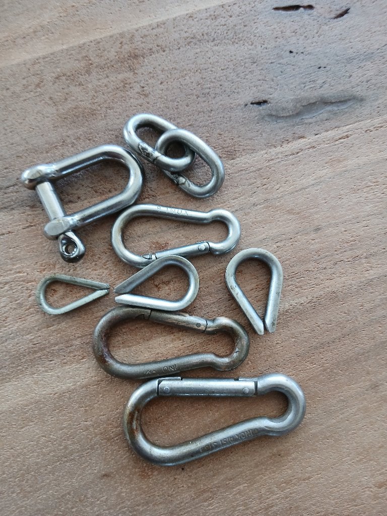 diverse overgebleven RVS harpen/haken enz voor boten, Ophalen of Verzenden, Zo goed als nieuw