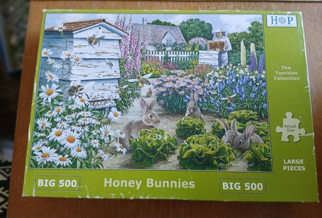 House of Puzzles Honey Bunnies Legpuzzel BIG 500, Ophalen of Verzenden, Minder dan 500 stukjes, Gebruikt, Legpuzzel