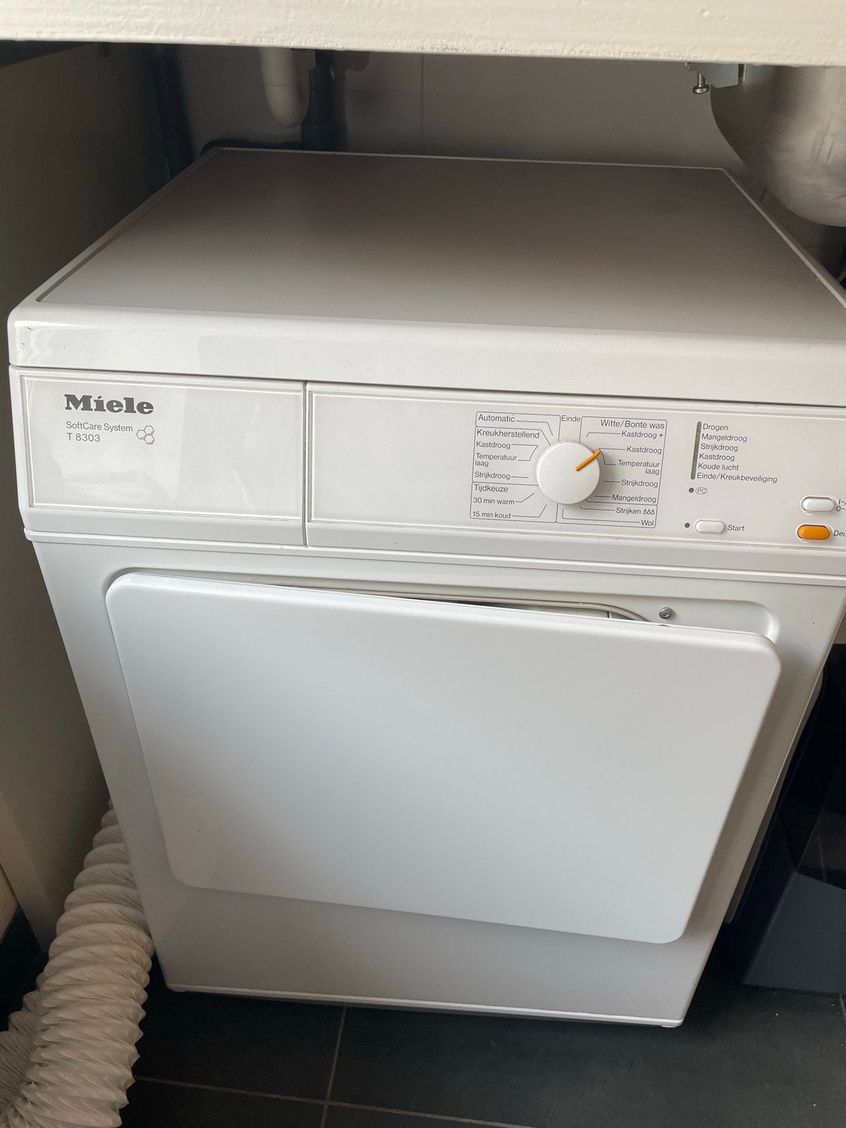 Miele T 8303 SoftCare System luchtafvoer wasdroger, Witgoed en Apparatuur, Wasdrogers, Ophalen, Gebruikt, Luchtafvoer