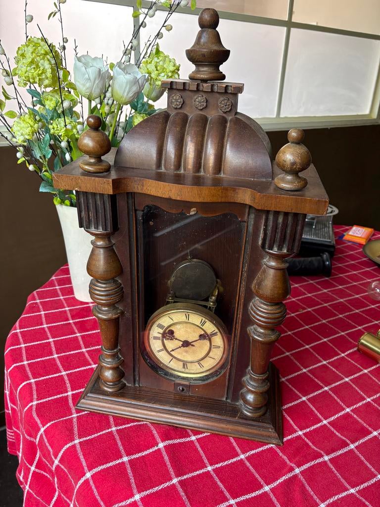 Antieke Regulateur Klok - Houten Kast, Antiek en Kunst, Ophalen