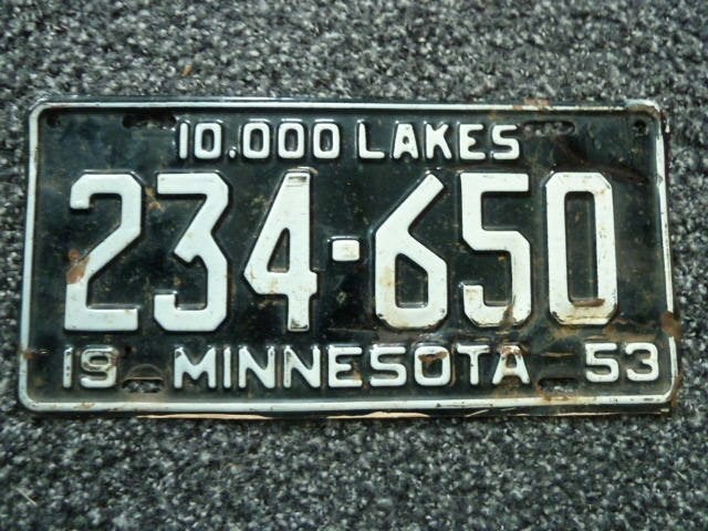 Kentekenplaat Licenseplate Minnesota 1953 USA, Verzenden, Gebruikt, Auto's