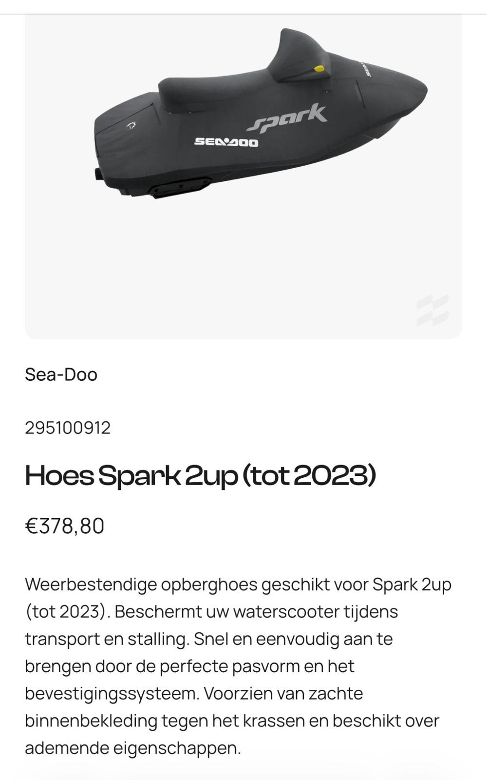 Seadoo spark hoes voor waterscooter, Watersport en Boten, Ophalen of Verzenden, Zo goed als nieuw