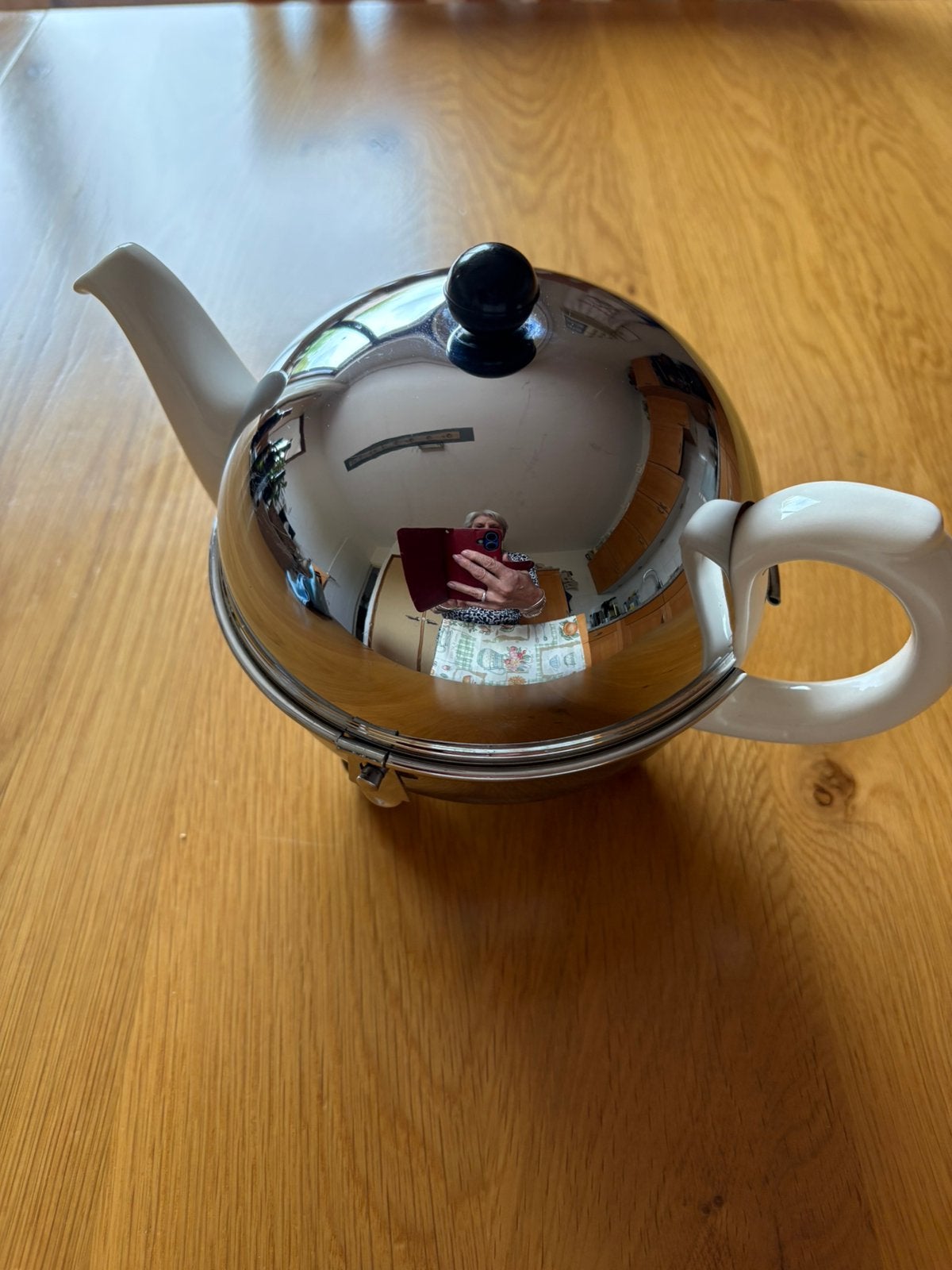 Dubbelwandige theepot Bredemeijer, Overige merken, Ophalen of Verzenden, Zo goed als nieuw, Metaal