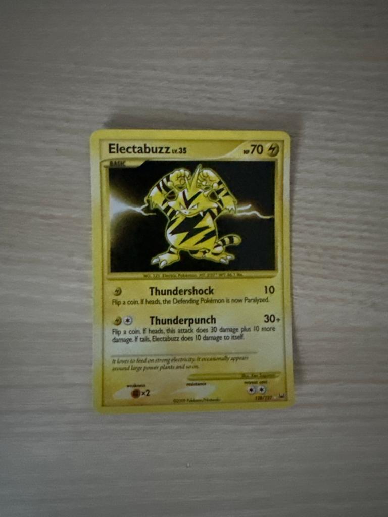 Electabuzz Gouden Kaart - Pokémon, Ophalen, Zo goed als nieuw, Losse kaart, Foil