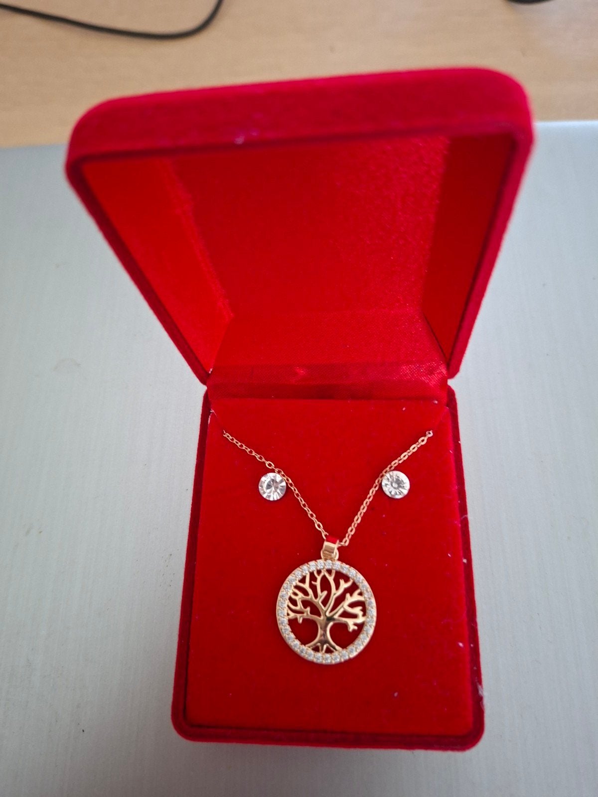 sieraden set nieuw ketting met levensboom, Sieraden, Tassen en Uiterlijk, Nieuw, Ophalen of Verzenden, Zilver, Overige materialen