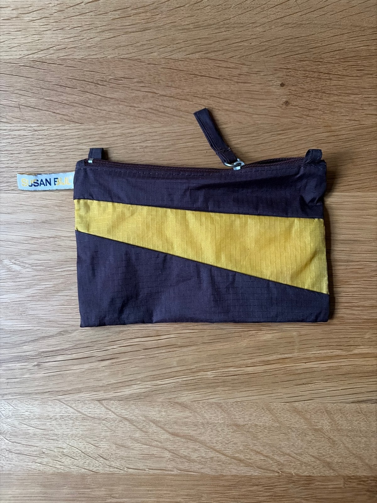 Susan Bijl kleine pouch - Aubergine /Geel, Ophalen of Verzenden, Gebruikt, Zwart, Overige typen
