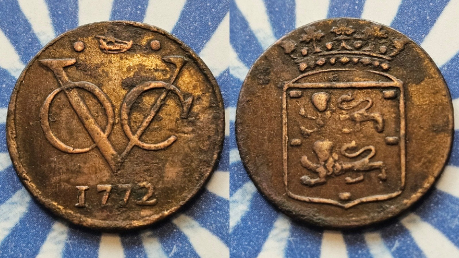 Schaarse oude munt VOC duit West-Friesland 1772, Postzegels en Munten, Munten | Nederland, Ophalen of Verzenden, Vóór koninkrijk