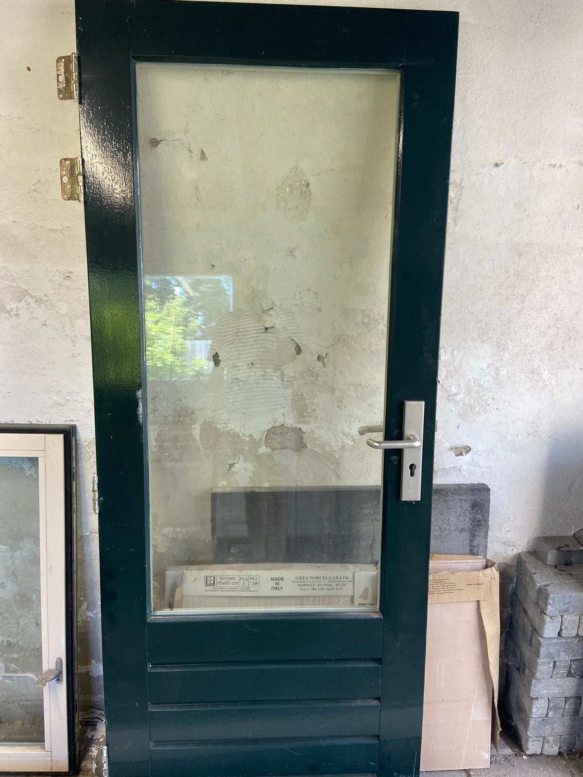 Gebruikte Buitendeur met Glas - 201x83, Doe-het-zelf en Verbouw, Deuren en Horren, Ophalen, Gebruikt, 80 tot 100 cm, Buitendeur