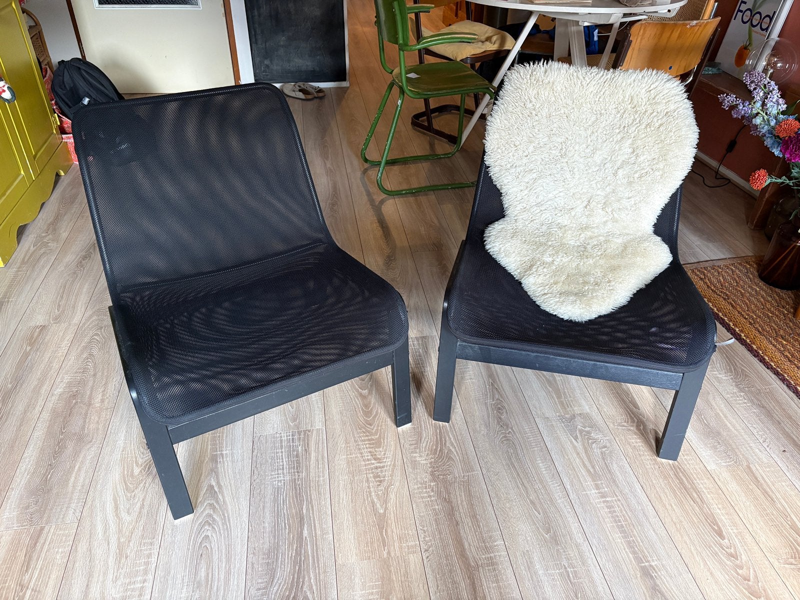 2x IKEA NOLMYRA stoel, Ophalen, Twee, Zwart, Zo goed als nieuw
