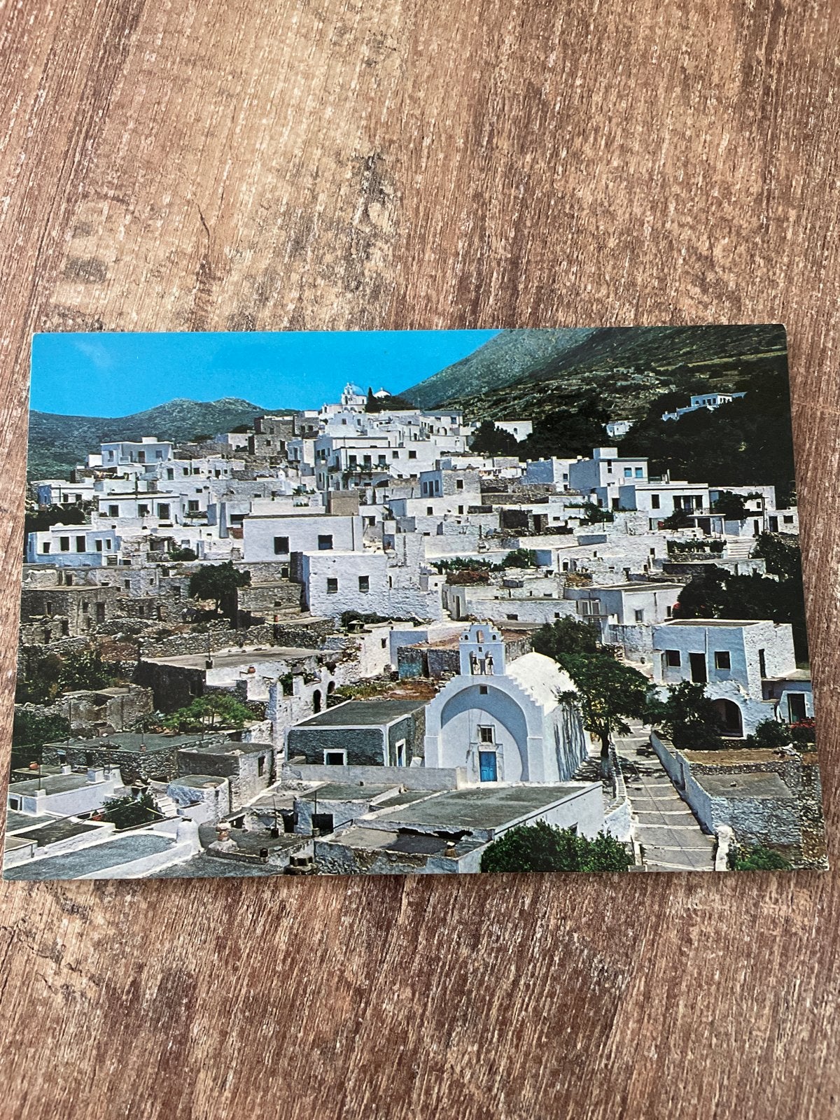 Ansichtkaart Amorgos Lagada, Griekenland - Algemeen beeld, Verzamelen, Ophalen of Verzenden, 1980 tot heden, Gelopen, Overig Europa