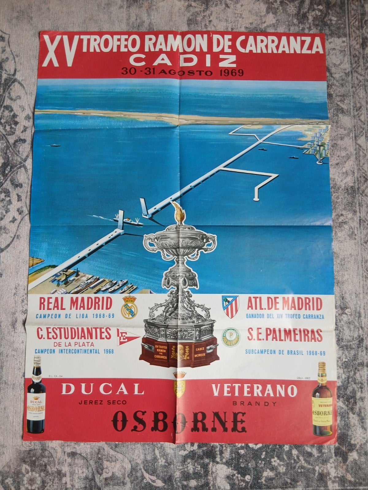 Affiche Trofeo Ramon de Carranza 1969, Ophalen of Verzenden, Gebruikt