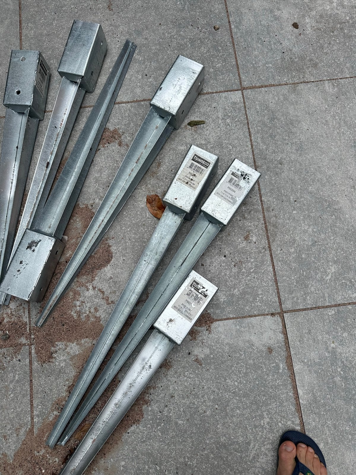 Paalpunten 7.1x7.1x75 verzinkt (8 stuks), Ophalen of Verzenden, Nieuw, Minder dan 180 cm, Palen