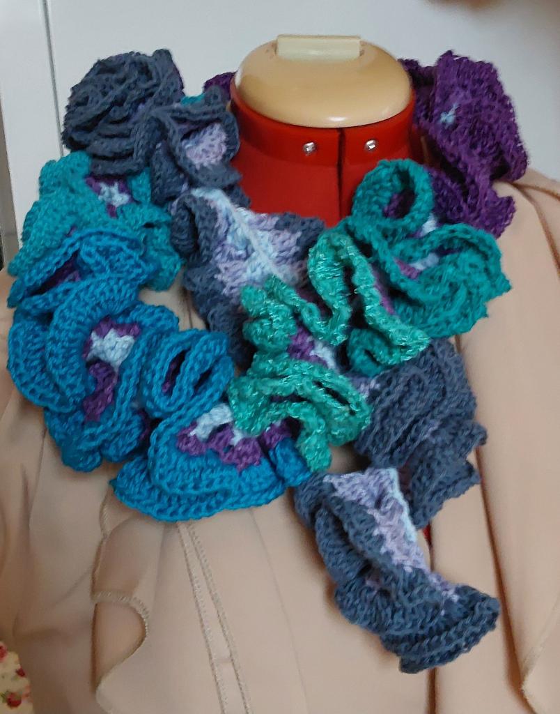 Swirl sjaal boa kerst feest carnaval gehaakt, Ophalen, Nieuw, Maat 46/48 (XL) of groter, Sjaal
