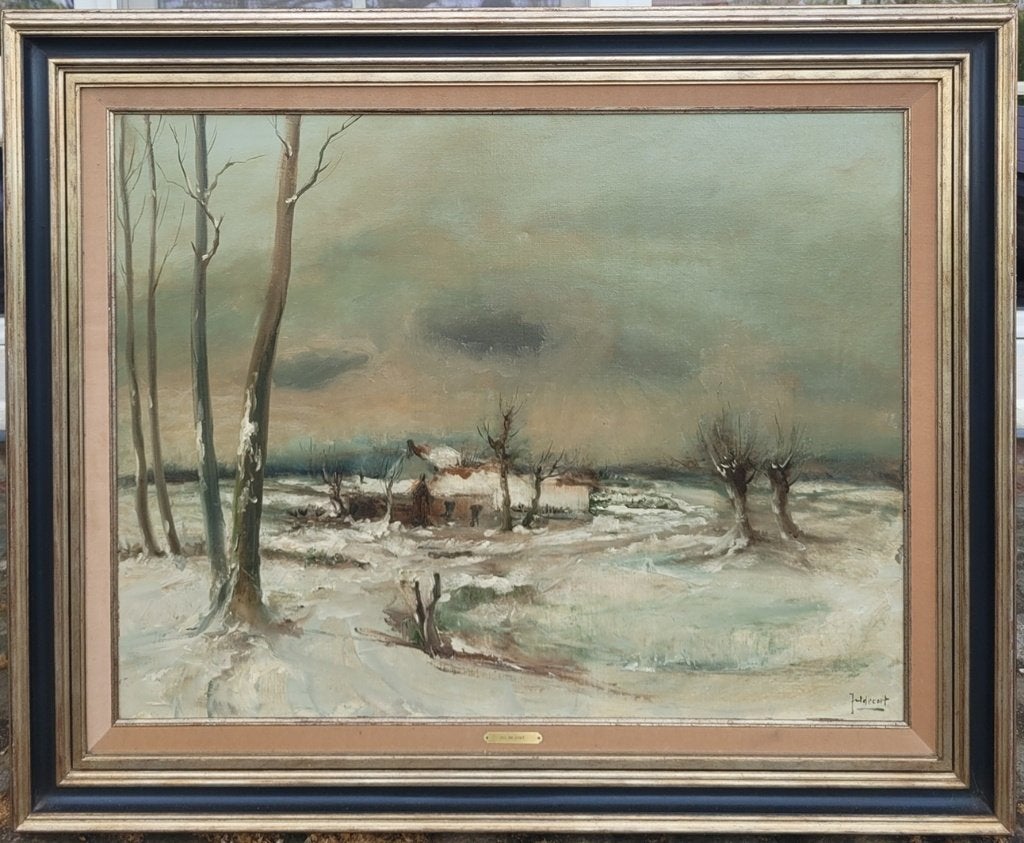 Juul DE CORT, winterlandschap, Antiek en Kunst, Kunst | Schilderijen | Klassiek, Ophalen, Origineel werk
