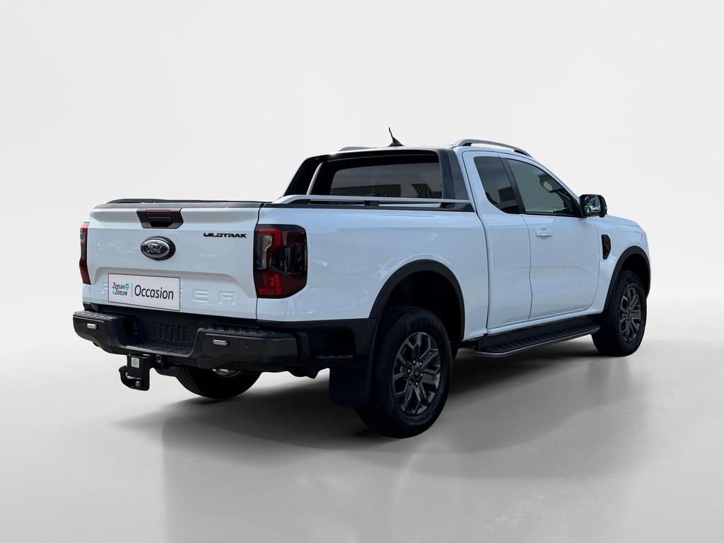 Ford Ranger 2.0 Super Cab EcoBlue Wildtrak | Dealer onderhou, Auto's, Gebruikt, 4 cilinders, Met garantie (alle), Wit