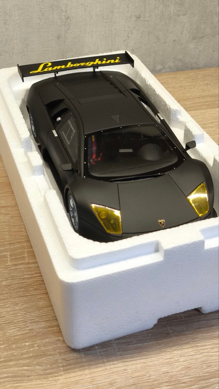 Kyosho Samurai 1:18 Lamborghini Murciélago R-GT Matte Black, Ophalen of Verzenden, Zo goed als nieuw, Kyosho