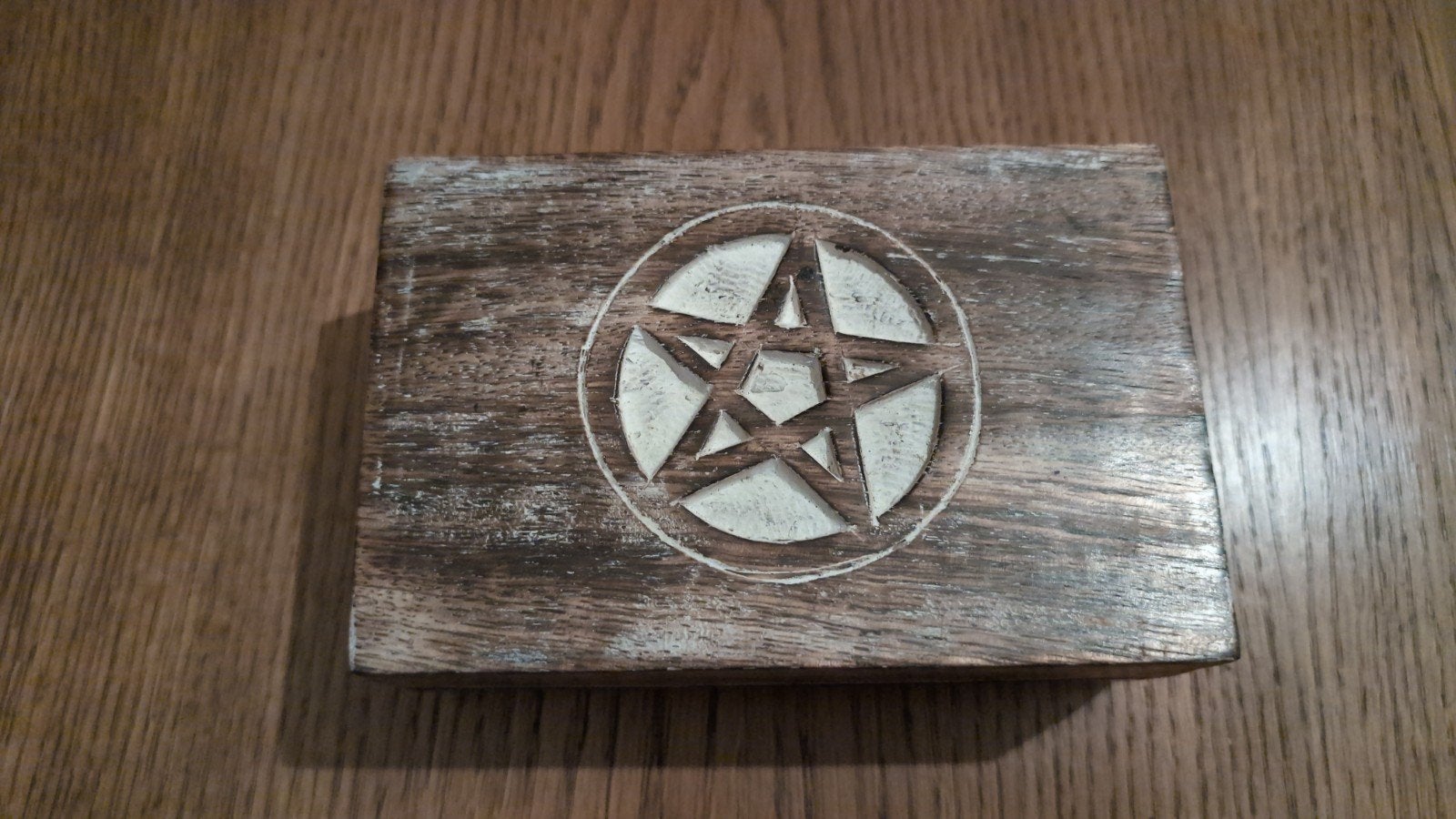 Houten doosje met Pentagram - Occult/Wicca, Ophalen of Verzenden
