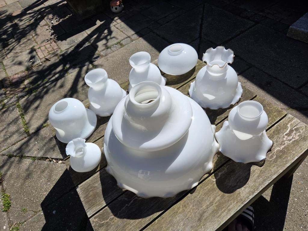 Diverse glazen lampenkappen, Ophalen of Verzenden, Rond, Minder dan 25 cm