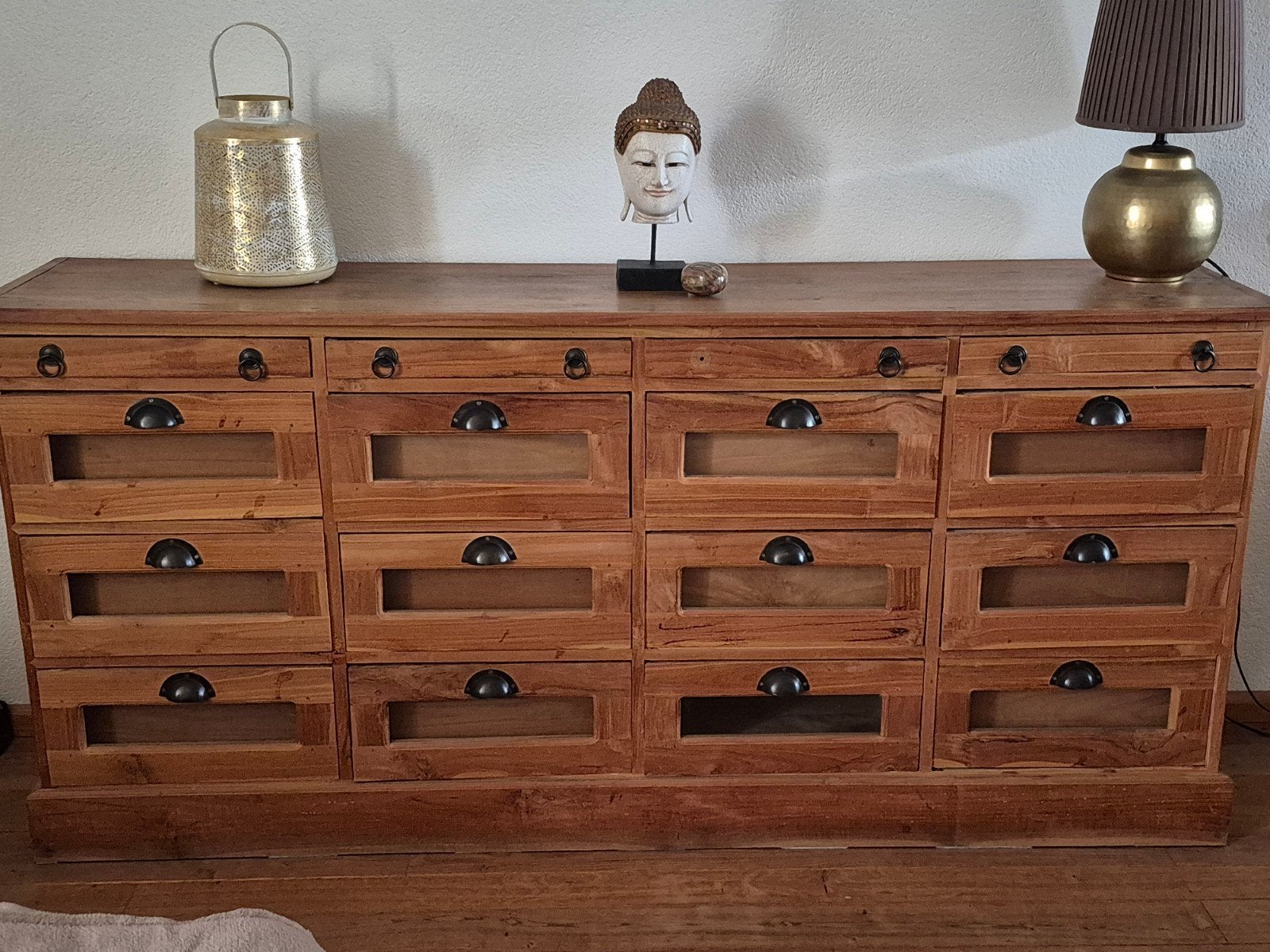 Dressoir koloniaal, Ophalen, Gebruikt, Teakhout, Met lade(s)