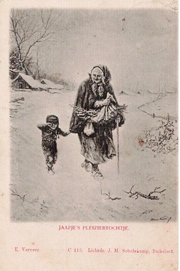 Kaart Jaapje's  Pleiziertochtje uitg. Schalekamp, Verzenden, Voor 1920, Gelopen, Noord-Holland