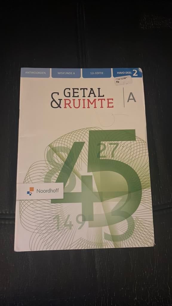 Antwoordenboek getal en ruimte 4/5 havo deel 2, Boeken, Schoolboeken, Ophalen of Verzenden, Zo goed als nieuw, HAVO
