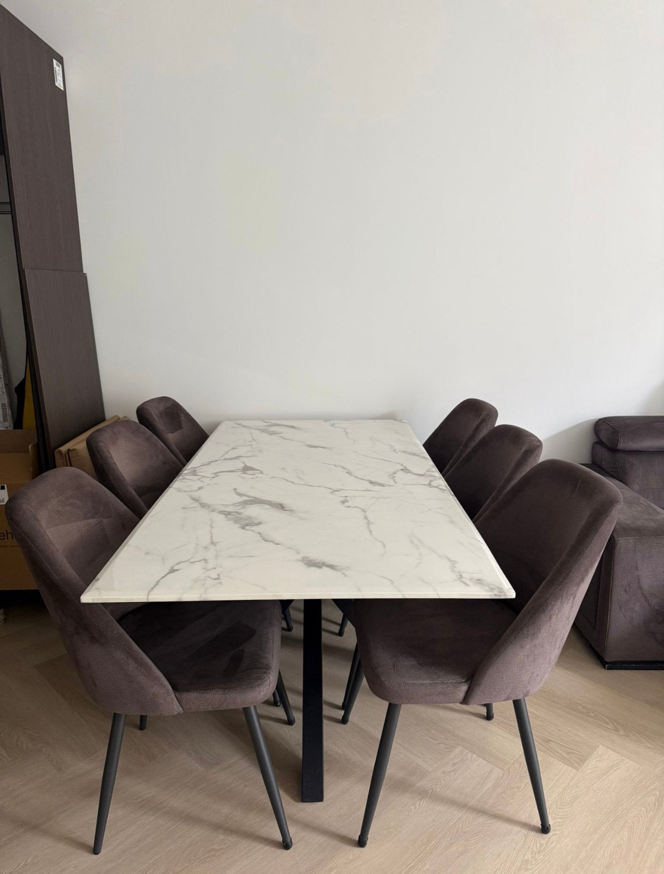 Eettafel + salontafel en 6 stoelen, Huis en Inrichting, Tafels | Eettafels, Ophalen, 50 tot 100 cm, Zo goed als nieuw, Vijf personen of meer