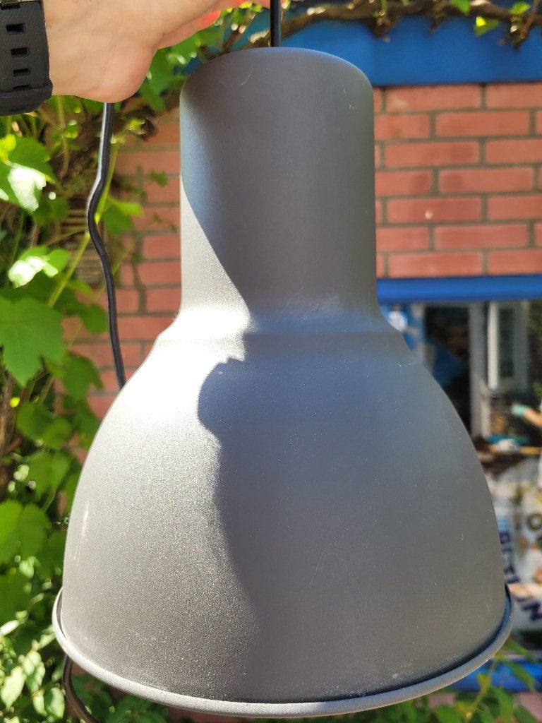 IKEA Hektar Grey Industrial Pendant Lampshade Hanglamp 22cm, Ophalen, E27 (groot), Zo goed als nieuw, Hanglamp