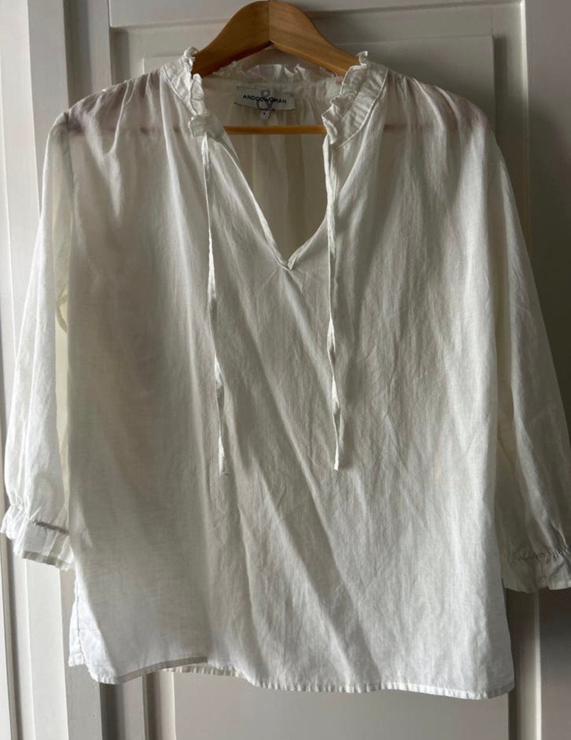 witte blouse van het merk ANDCOWOMAN in maat S., Ophalen of Verzenden, Zo goed als nieuw, Wit