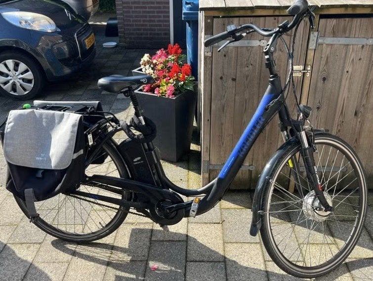 Electrische dames fiets, Gebruikt, 47 tot 51 cm, 30 tot 50 km per accu, Ophalen