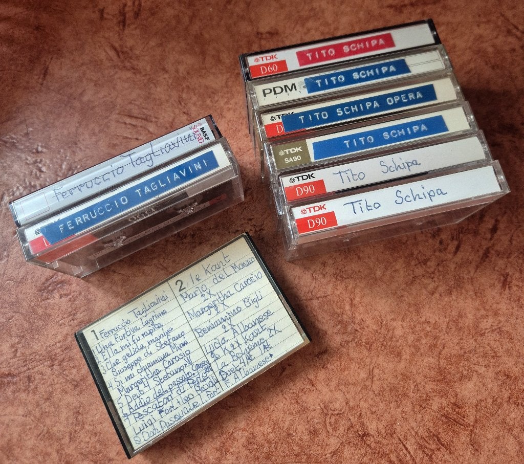 9 cassettebandjes met opera: Tito Schipa /Tagliavini, 2 t/m 25 bandjes, Klassiek, Ophalen of Verzenden, Zo goed als nieuw