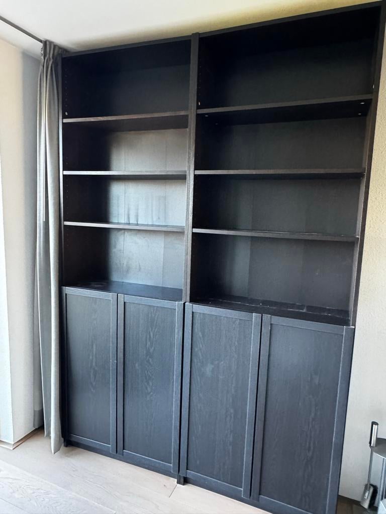 IKEA Billy Boekenkasten met deuren (2 stuks), Huis en Inrichting, Ophalen, Gebruikt, 200 cm of meer, 50 tot 100 cm
