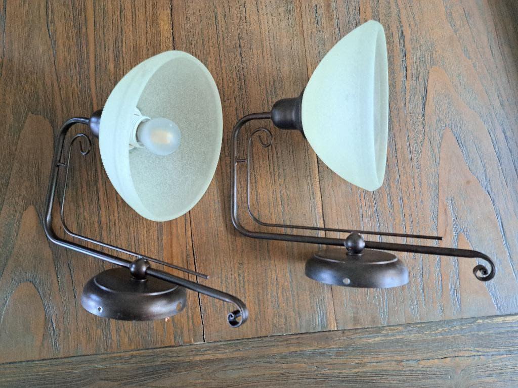 Vintage Frantzen Wandlampjes, Huis en Inrichting, Ophalen of Verzenden, Gebruikt, Metaal, Minder dan 50 cm