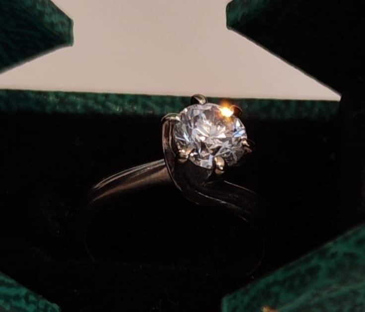 Diamanten ring, Ophalen of Verzenden, Dame, Zilver, Goud