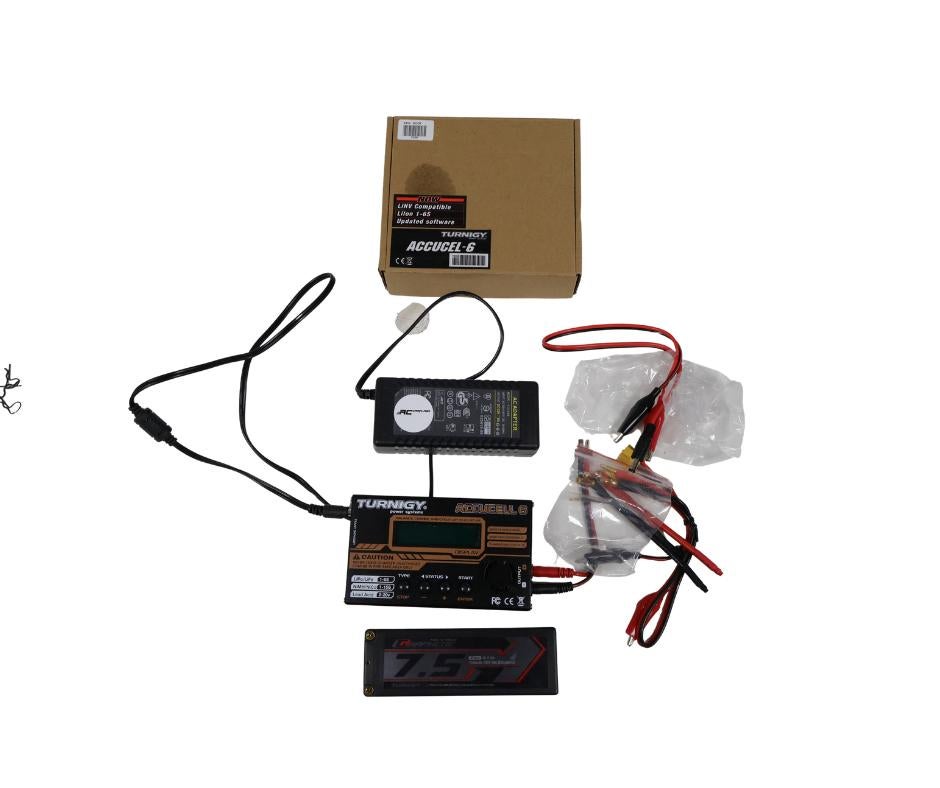 Turnigy Accucel-6 + Lipo + toebehoren rc, Ophalen of Verzenden, Gebruikt, Overige schalen, Onderdeel