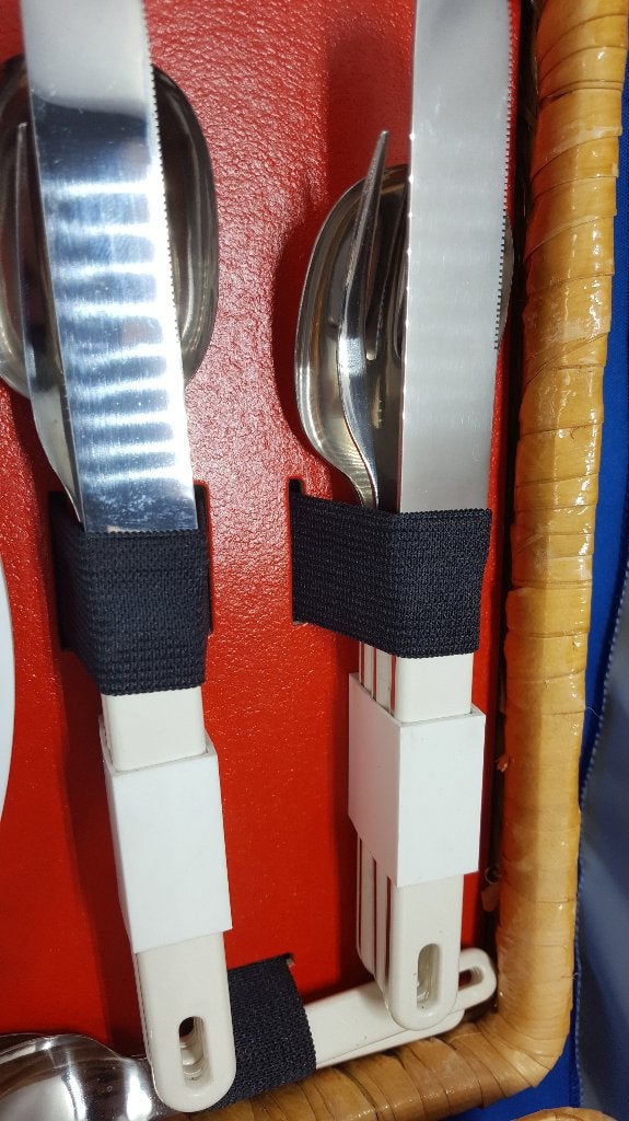 Coppia Holland picknickset in mand, koffer. Compleet. 8A1, Tweedehands verkoop, Tweedehands verkoop, Gebruikt, Ophalen of Verzenden