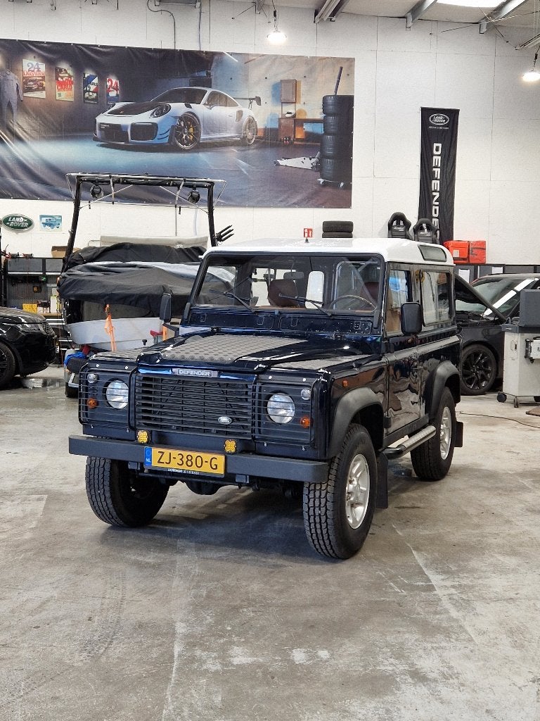 Land Rover Defender 90 - BENZINE 1996 Blauw ('Carabinieri'), Auto's, 136 pk, Blauw, Handgeschakeld, Particulier
