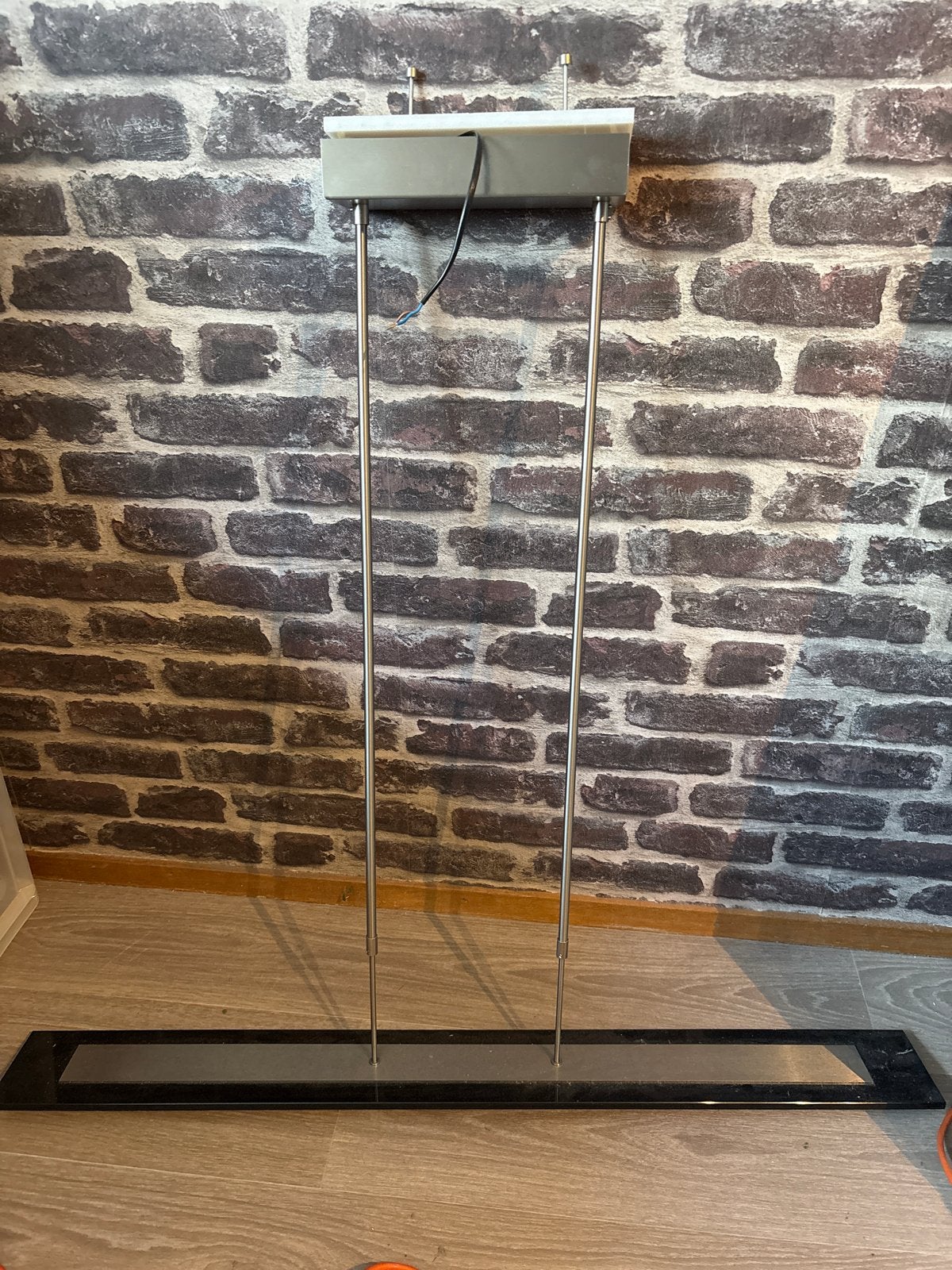 Moderne Hanglamp - Zwart met RVS accenten, Ophalen, Gebruikt, Metaal, G4