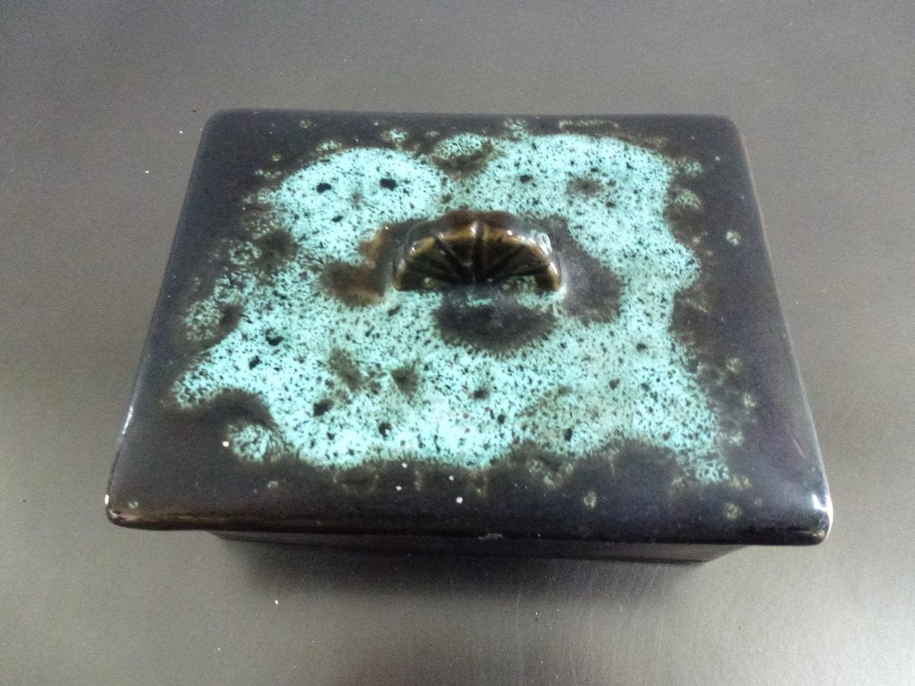 Art Deco keramiek doosje met unieke raku-glazuur. jaren '30, Antiek en Kunst, Ophalen of Verzenden