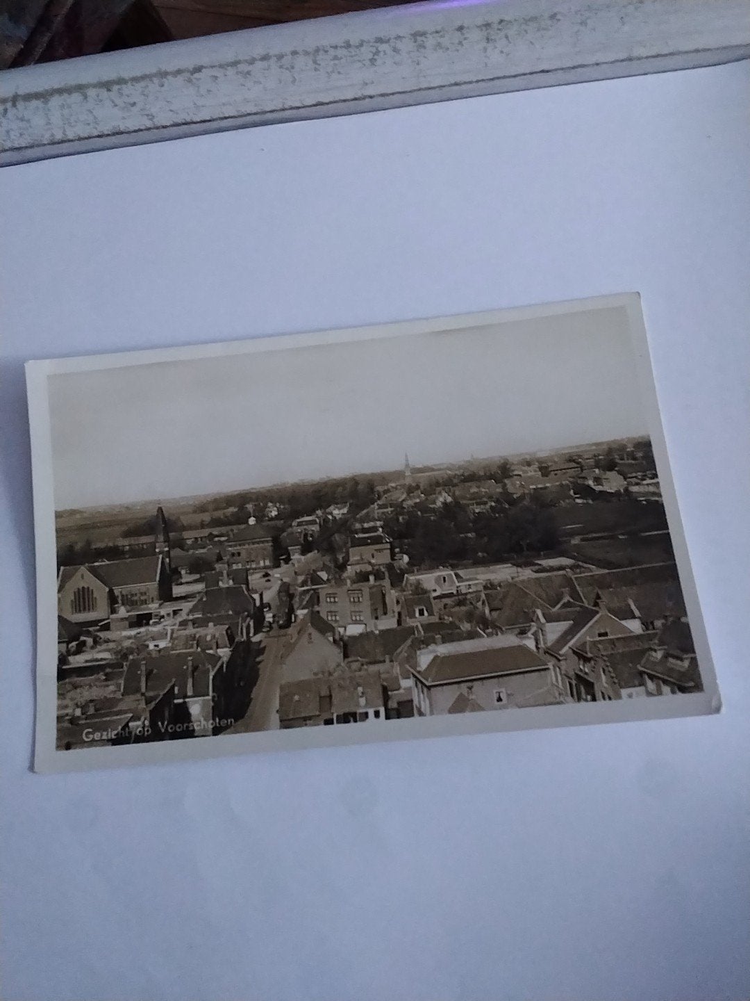 Oude Ansichtkaart Gezicht op Voorschoten - Gelopen, Verzamelen, Ophalen of Verzenden, 1940 tot 1960, Gelopen, Zuid-Holland