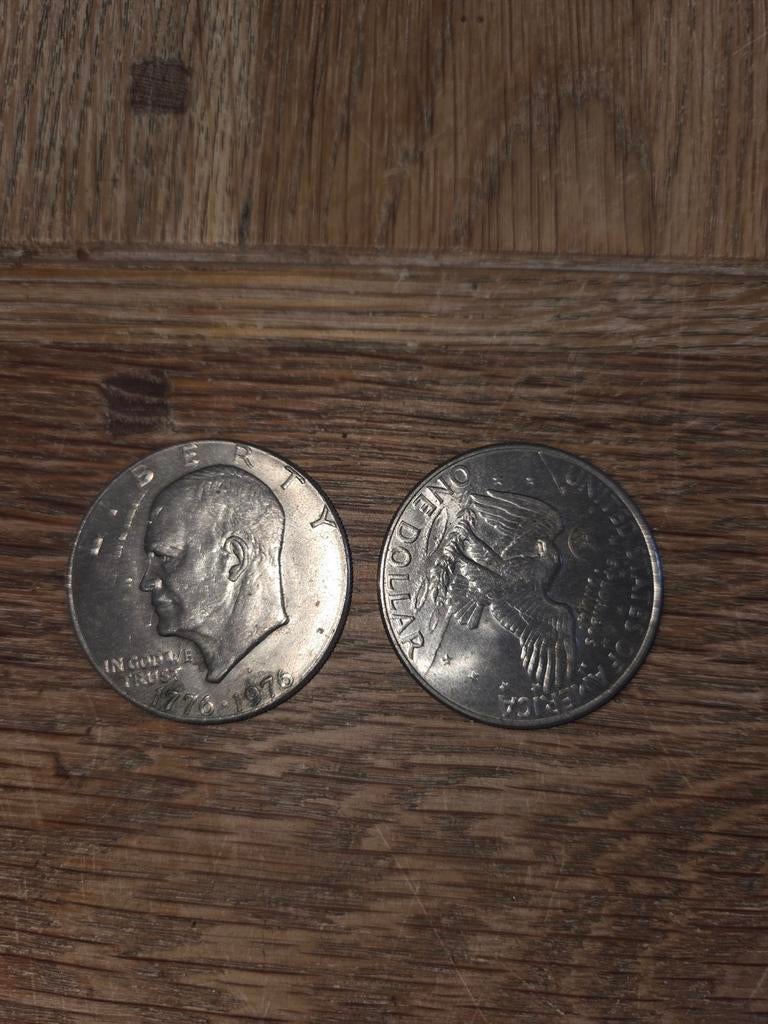 Amerikaanse One Dollar Munten - Eisenhower & Liberty Bell, Ophalen of Verzenden